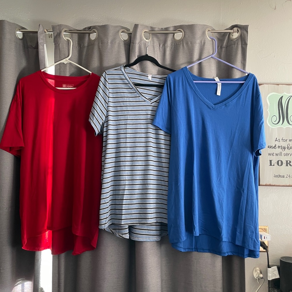 LuLaRoe 2 Christy T and 1 Boyfriend T Bundle